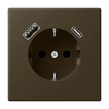 ME1520-15CAAT-L Антик латунь Розетка SCHUKO® с USB-интерфейсом с 1 гнездо USB типа A и 1 гнездо USB типа C LS серия