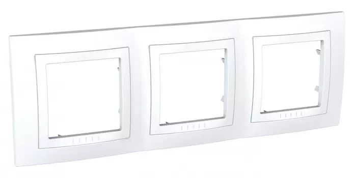 MGU2.006.18 Рамка с декоративным элементом Unica Белый 3-постовая Schneider Electric