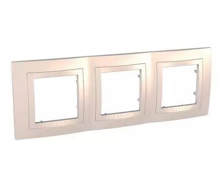 MGU2.006.25 Рамка с декоративным элементом Unica Бежевый 3-постовая Schneider Electric
