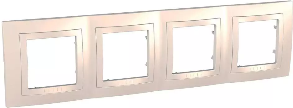 MGU2.008.25 Рамка с декоративным элементом Unica Бежевый 4-постовая Schneider Electric