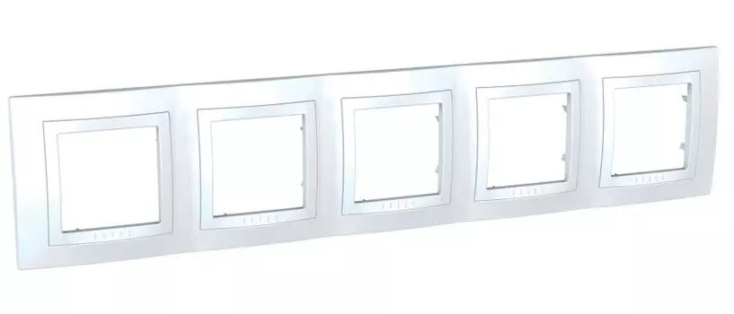 MGU2.010.18 Рамка с декоративным элементом Unica Белый 5-постовая Schneider Electric