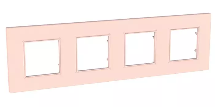 MGU4.708.37 Рамка Unica Quadro Розовый жемчуг 4-постовая Schneider Electric