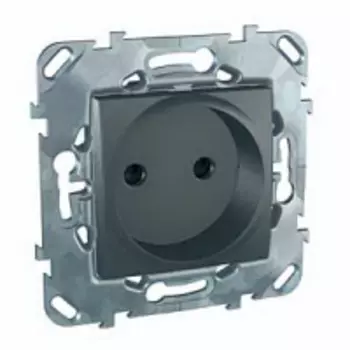MGU5.033.12ZD Розетка без з\к со шторками (винт. зажим), графит Schneider Electric
