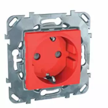 MGU5.037.03ZD Розетка с з\к со шторками (винт. зажим) красный Schneider Electric