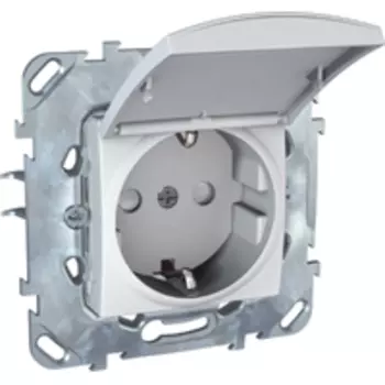 MGU5.037.18TAZD Розетка с з\к со шторками (винт. зажим) с крышкой белый Schneider Electric