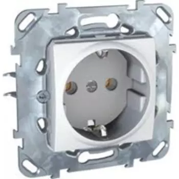 MGU5.037.18ZD Розетка с з\к со шторками (винт. зажим) белый Schneider Electric