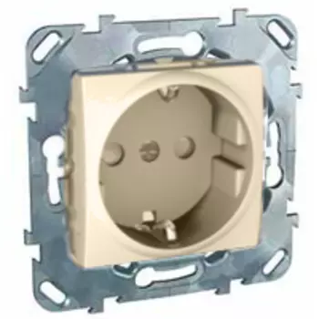 MGU5.037.25ZD Розетка с з\к со шторками (винт. зажим) бежевый Schneider Electric
