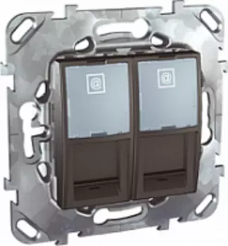 MGU5.2424.12ZD Компьютерная розетка 2хRJ45 кат. 6, графит Schneider Electric