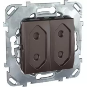 MGU5.3131.12ZD Розетка 2 мод без з\к со шторками, 10a, графит Schneider Electric