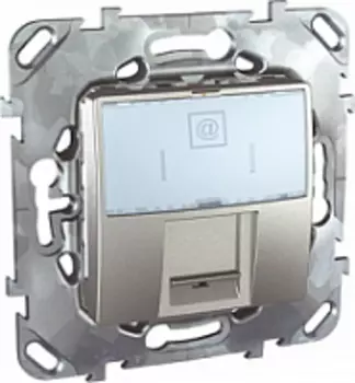 MGU5.425.30ZD Компьютерная розетка 1хRJ45 кат. 6, с полем для надписи алюминий Schneider Electric