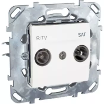 MGU5.456.18ZD R-TV\SAT розетка проходная, белый Schneider Electric