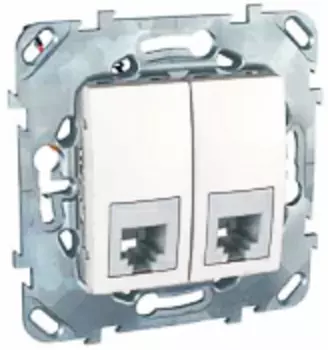 MGU5.9090.18ZD Телефонная розетка 2хRJ11 (4 конт) белый Schneider Electric