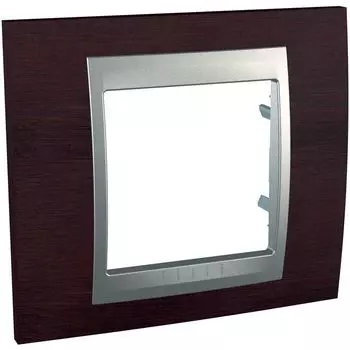 MGU66.002.0M3 Рамка Unica Top Венге / Алюминий 1-постовая Schneider Electric