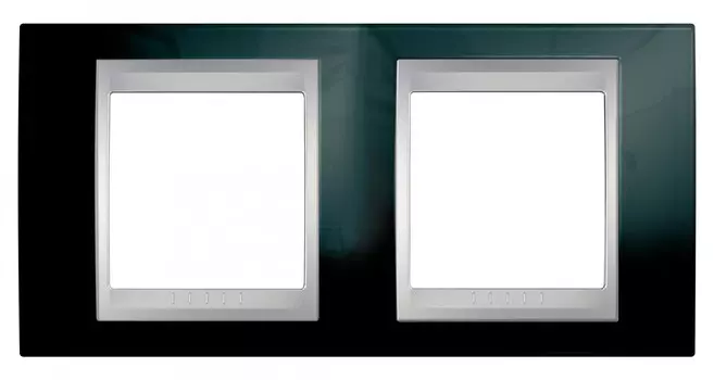 MGU66.004.093 Рамка Unica Top Родий / Алюминий 2-постовая Schneider Electric