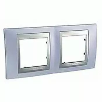 MGU66.004.098 Рамка Unica Top Берилл / Алюминий 2-постовая Schneider Electric
