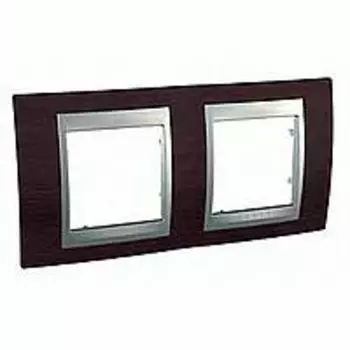 MGU66.004.0M3 Рамка Unica Top Венге / Алюминий 2-постовая Schneider Electric