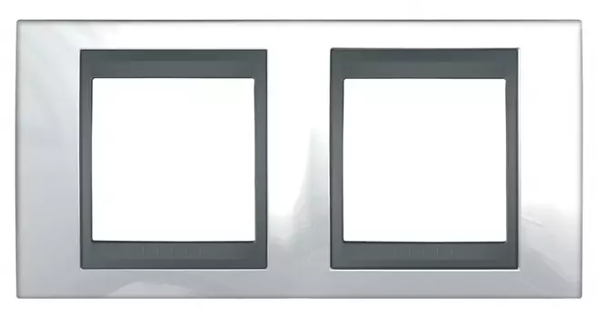 MGU66.004.292 Рамка Unica Top Нордик / Графит 2-постовая Schneider Electric