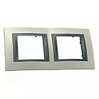 MGU66.004.295 Рамка Unica Top Опал / Графит 2-постовая Schneider Electric