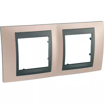 MGU66.004.296 Рамка Unica Top Оникс / Графит 2-постовая Schneider Electric
