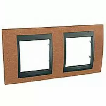 MGU66.004.2M2 Рамка Unica Top Вишня / Графит 2-постовая Schneider Electric