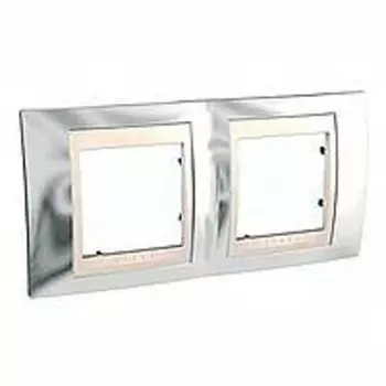 MGU66.004.510 Рамка Unica Хамелеон Серебро / Бежевый 2-постовая Schneider Electric