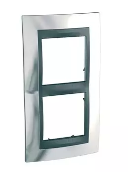 MGU66.004V.210 Рамка Unica Top Хром / Графит 2-постовая вертикальная Schneider Electric