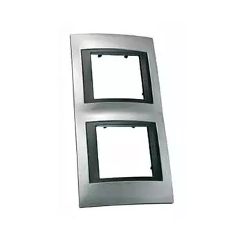 MGU66.004V.294 Рамка Unica Top Флюорит / Графит 2-постовая вертикальная Schneider Electric