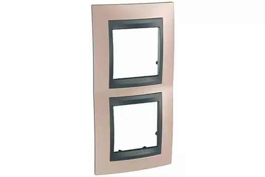 MGU66.004V.296 Рамка Unica Top Оникс / Графит 2-постовая вертикальная Schneider Electric