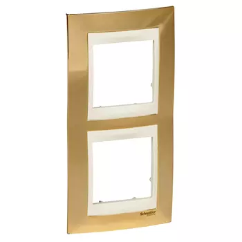 MGU66.004V.504 Рамка Unica Хамелеон Золото / Бежевый 2-постовая вертикальная Schneider Electric
