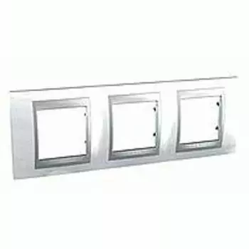 MGU66.006.092 Рамка Unica Top Нордик / Алюминий 3-постовая Schneider Electric