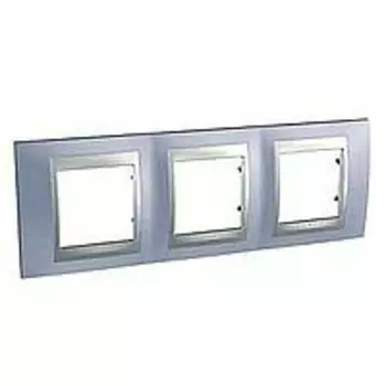 MGU66.006.098 Рамка Unica Top Берилл / Алюминий 3-постовая Schneider Electric
