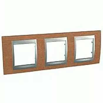 MGU66.006.0M2 Рамка Unica Top Вишня / Алюминий 3-постовая Schneider Electric