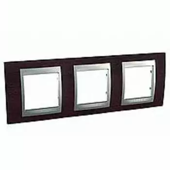 MGU66.006.0M3 Рамка Unica Top Венге / Алюминий 3-постовая Schneider Electric