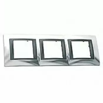 MGU66.006.210 Рамка Unica Top Хром / Графит 3-постовая Schneider Electric