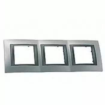 MGU66.006.238 Рамка Unica Top Хром матовый / Графит 3-постовая Schneider Electric