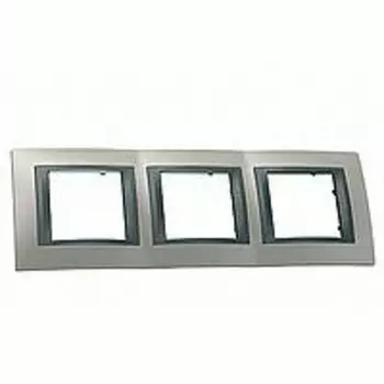 MGU66.006.239 Рамка Unica Top Никель / Графит 3-постовая Schneider Electric