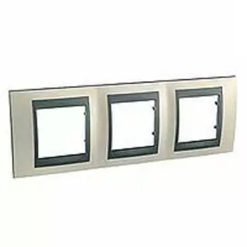 MGU66.006.295 Рамка Unica Top Опал / Графит 3-постовая Schneider Electric