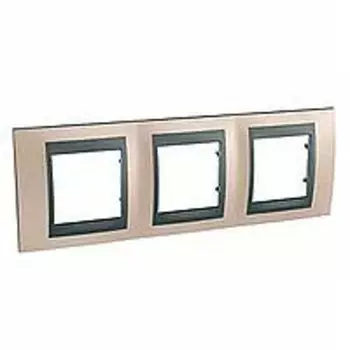 MGU66.006.296 Рамка Unica Top Оникс / Графит 3-постовая Schneider Electric