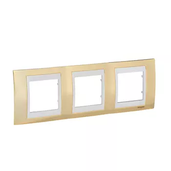 MGU66.006.504 Рамка Unica Хамелеон Золото / Бежевый 3-постовая Schneider Electric