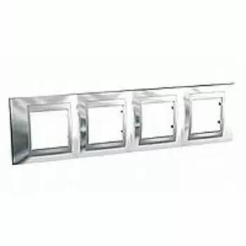 MGU66.008.010 Рамка Unica Top Хром / Алюминий 4-постовая Schneider Electric