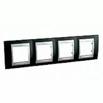 MGU66.008.093 Рамка Unica Top Родий / Алюминий 4-постовая Schneider Electric