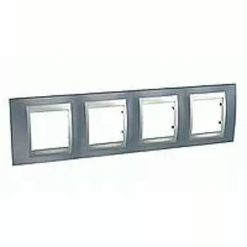 MGU66.008.097 Рамка Unica Top Грей / Алюминий 4-постовая Schneider Electric