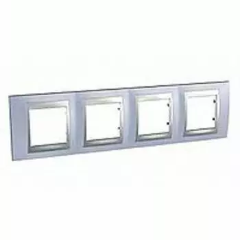 MGU66.008.098 Рамка Unica Top Берилл / Алюминий 4-постовая Schneider Electric