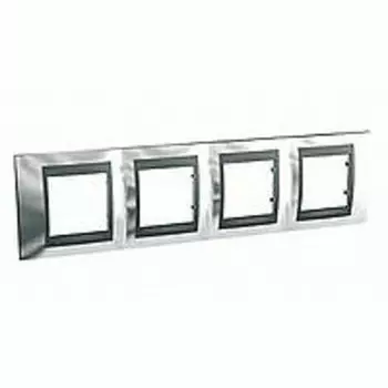 MGU66.008.210 Рамка Unica Top Хром / Графит 4-постовая Schneider Electric