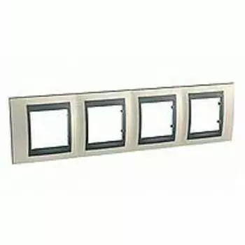 MGU66.008.295 Рамка Unica Top Опал / Графит 4-постовая Schneider Electric
