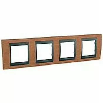 MGU66.008.2M2 Рамка Unica Top Вишня / Графит 4-постовая Schneider Electric