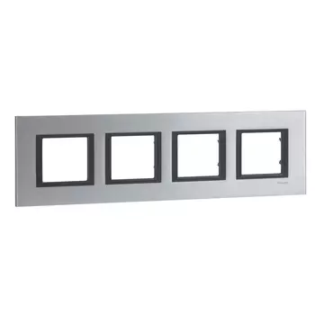 MGU68.008.7A1 Рамка Unica Class Серебристый алюминий 4-постовая Schneider Electric