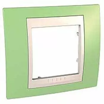 MGU6.002.563 Рамка Unica Хамелеон Зеленое яблоко / Бежевый 1-постовая Schneider Electric
