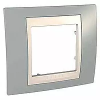 MGU6.002.565 Рамка Unica Хамелеон Серый / Бежевый 1-постовая Schneider Electric