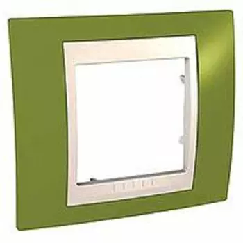 MGU6.002.566 Рамка Unica Хамелеон Фисташковый / Бежевый 1-постовая Schneider Electric